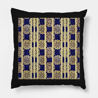 Sunflower Abstract / Blue / Stripe / Pattern Pillow