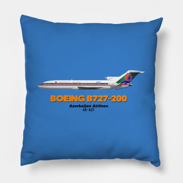 Boeing B727-200 - Azerbaijan Airlines Pillow by TheArtofFlying