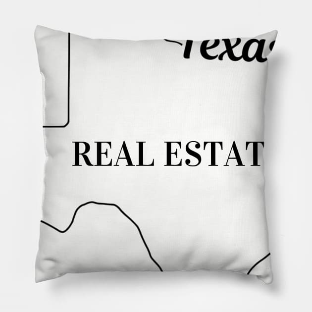 Texas Real Estate Pillow by atomicpropertiesnc