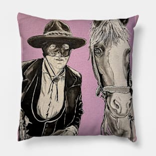 William S Hart and Fritz the Wonder Horse Pillow