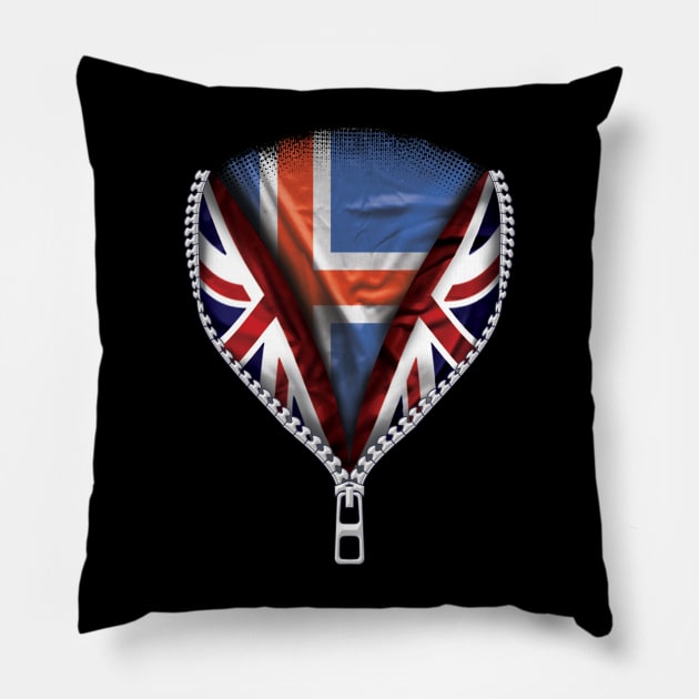 Icelandic Flag  Iceland Flag British Flag Ripped Open - Gift for Icelandic From Iceland Pillow by Country Flags