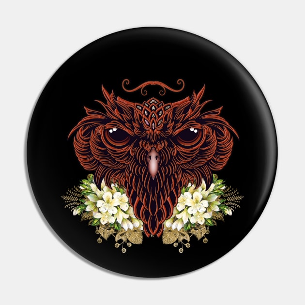 Decorative owl head with flowers Pin by Nicky2342