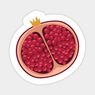 Delicious pomegranate, half exotic fruit illustration Magnet