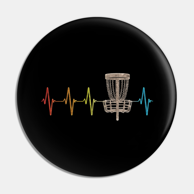 Vintage Disc Golf Heartbeat EKG Love Disc Golf Disc Golf Pin