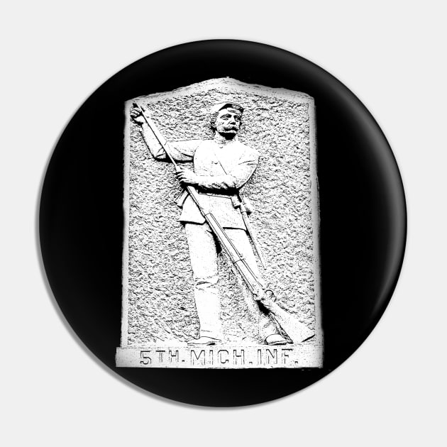 5th Michigan Infantry Monument Gettysburg Pin by Andy's Art