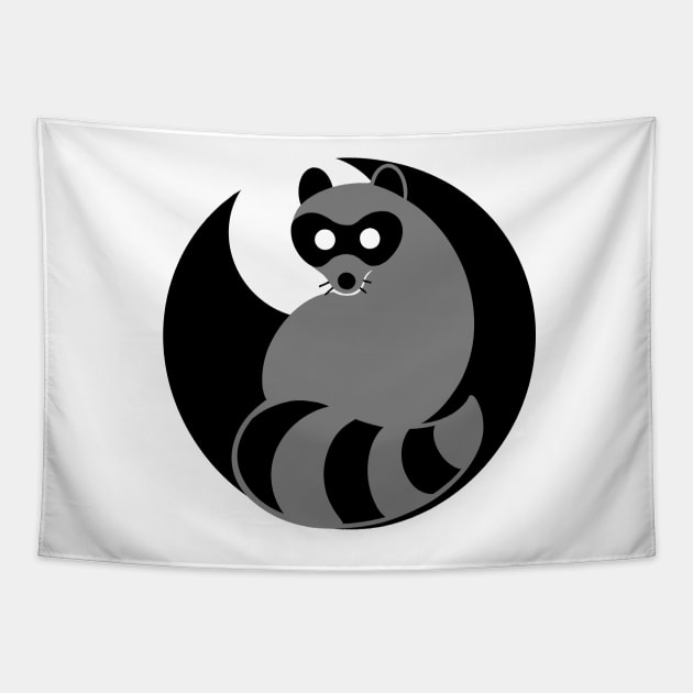 Trash Panda at Night, Trash Panda at Night (white background) Tapestry by RJKpoyp