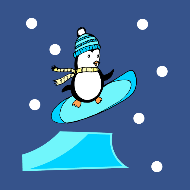 Penguin Freestyle Snowboarder by Artstastic