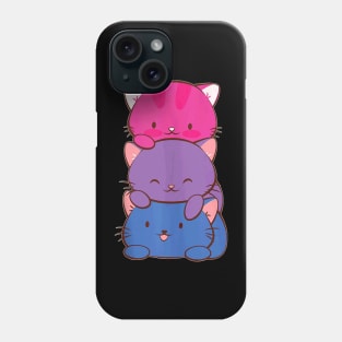 Bisexual Pride Kawaii Kitty Cat Stack Anime Phone Case