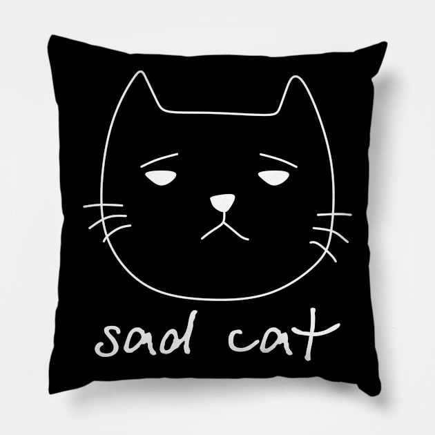 Sad cat Pillow by rayfox