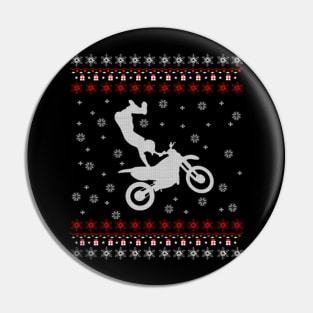 Motocross Ugly Christmas Sweater Gift Pin