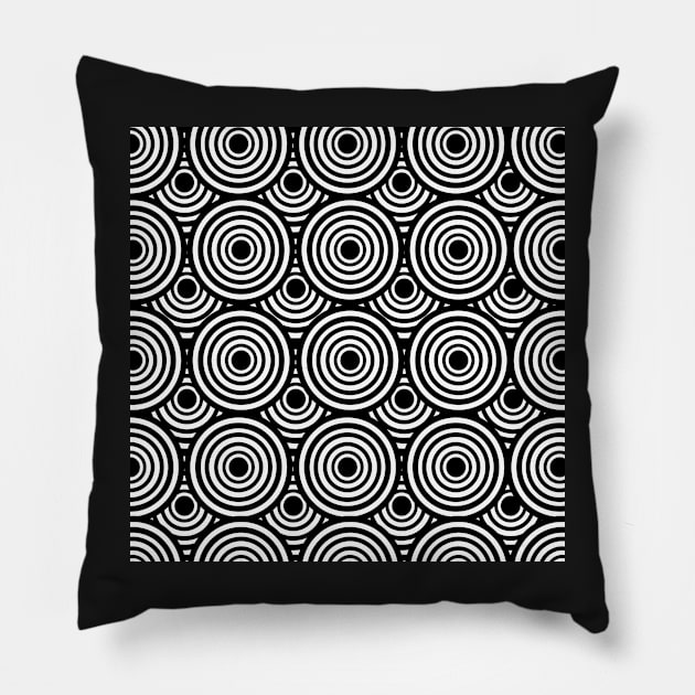 monochrome abstract geometric pattern Pillow by pauloneill-art