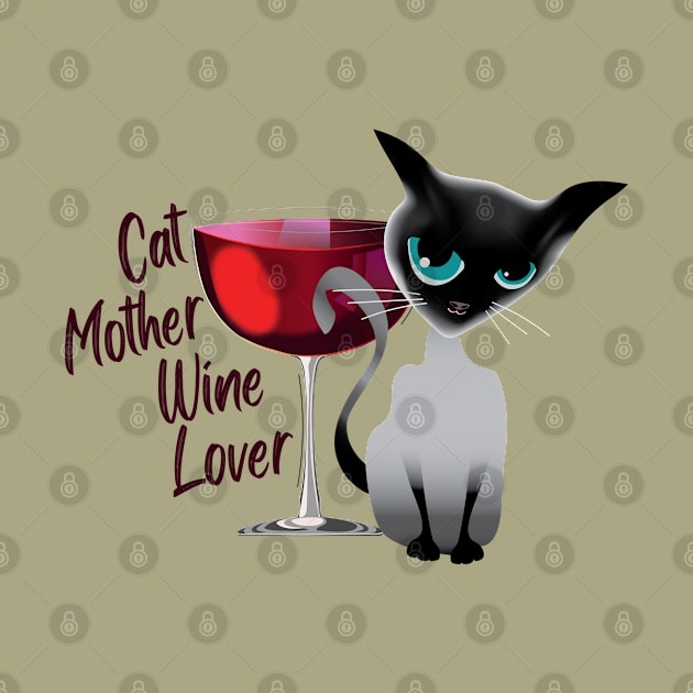 Cat mother wine lover by ArteriaMix