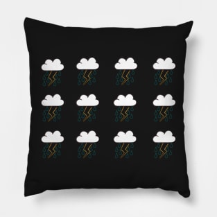 In Color Rainy and Stormy Cloud Pack Pillow