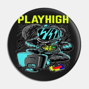 astronaute playhigh design - Gifts for gaming Pin