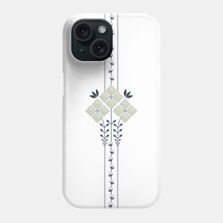 Karo flowers and curls single pattern Phone Case