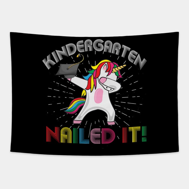 Kindergarten Nailed It Dabbing Unicorn T-Shirt Teacher Tapestry by Simpsonfft