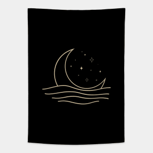 Crescent Moon Wave Tapestry