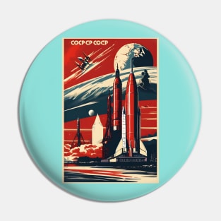 Soviet rocket poster Pin