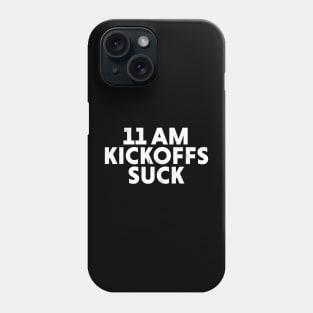 11am Kickoffs Suck // Vintage Football Gameday Central Time Zone Phone Case