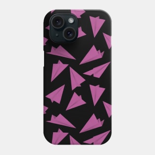 Paper Planes Pattern Pink Black Phone Case