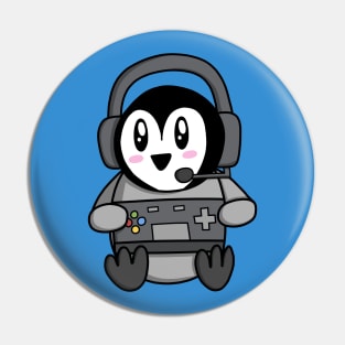 Penguin Gamer Pin