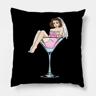 Beautiful bride with a veil - bachelorette party Pillow