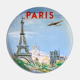 Vintage Travel Poster Paris Air France Pin