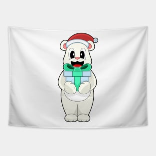 Polar bear Christmas Package Tapestry