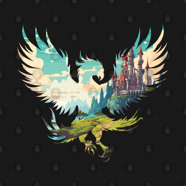 Griffin Silhouette - Fantasy Castle Design by PaulJus