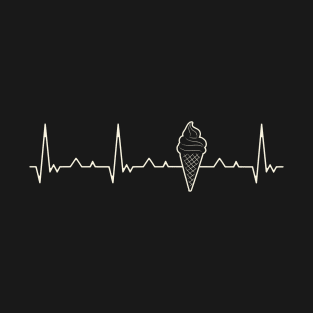 Ice Cream Cone. Heart. Love. EKG. Pulse. Beat. T-Shirt