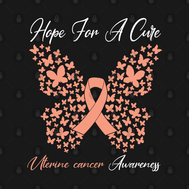 Hope For A Cure Butterfly Gift 3 Uterine cancer by HomerNewbergereq