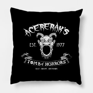 Tomb of Horrors (Black Print) Pillow