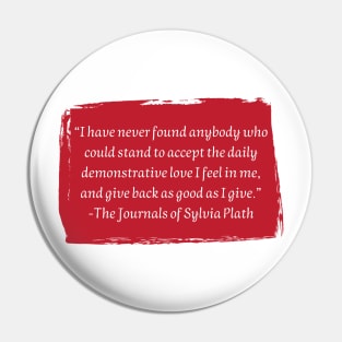 Sylvia Plath Pin