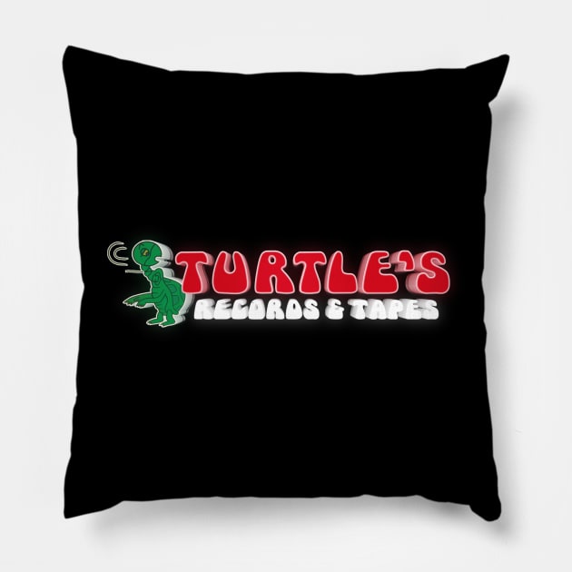 Turtle's Records & Tapes - 3D Logo Pillow by RetroZest