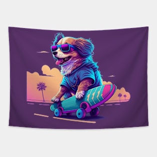 Dog on a Skateboard Tapestry