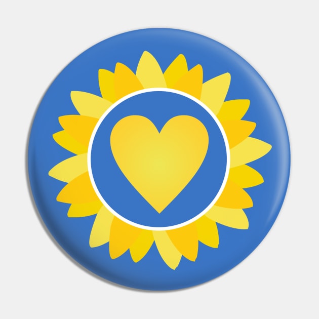 Ukraine Sunflower Pin by Dale Preston Design