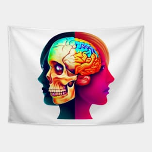 Beauty With Brain Colorful Tapestry