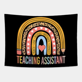 Teaching Assistant 100Th Day Of School Teacher Rainbow Tapestry