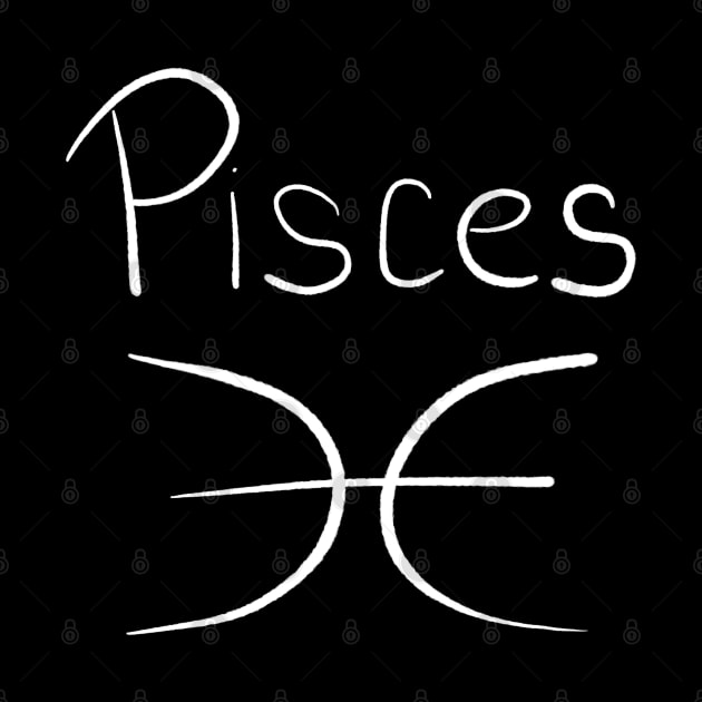 Pisces handwritten astrology symbol by Pragonette