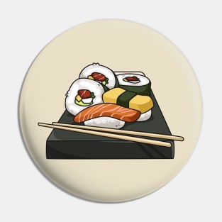 Sushi cartoon illustration Pin