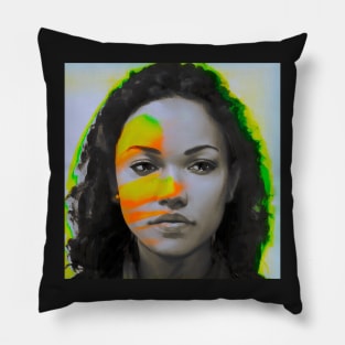 I'll Miss You - Glitch Art Abstract Portrait Pillow