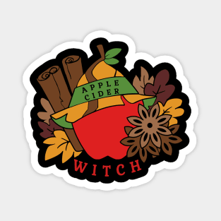 Apple Cider Witch bold colors Magnet