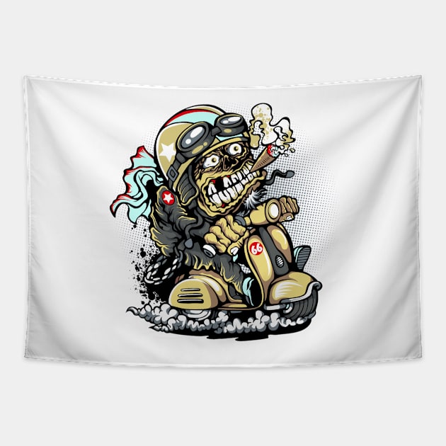 Motor Monkey Tapestry by D3monic