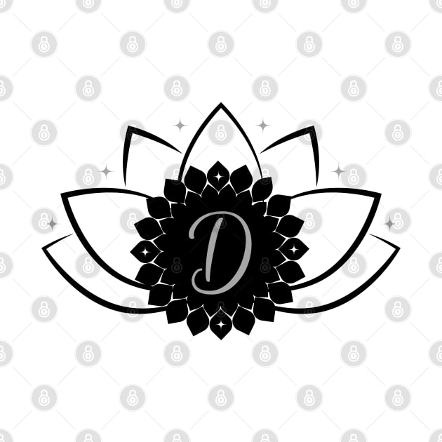 D - Lotus Flower Monogram by Mazzlo Shop