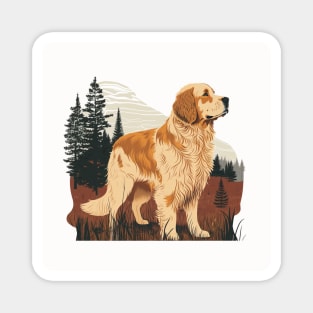 Golden Retriever in Autumn Magnet