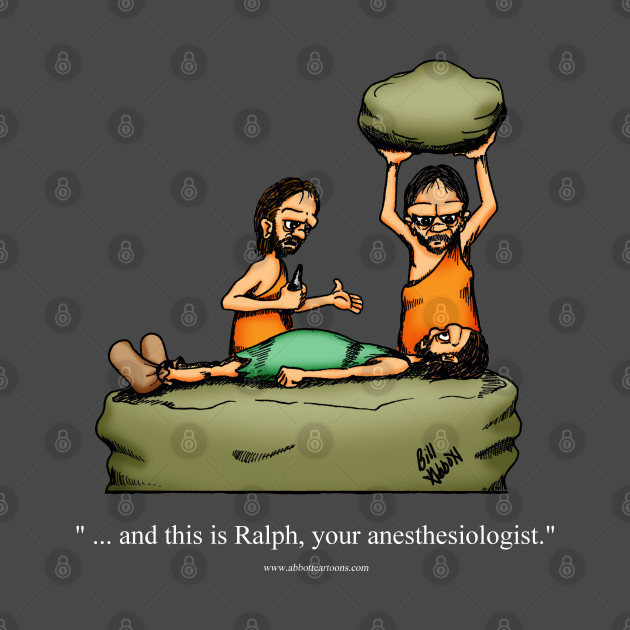 Funny Caveman Anesthesiologist Cartoon Humor - Humor - Phone Case