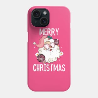 Retro Pink Santa Merry Christmas Phone Case