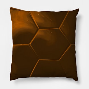 Orange Amber Honeycomb Futuristic Pillow