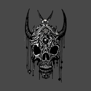 Tribal Tattoo Bulls Skull T-Shirt