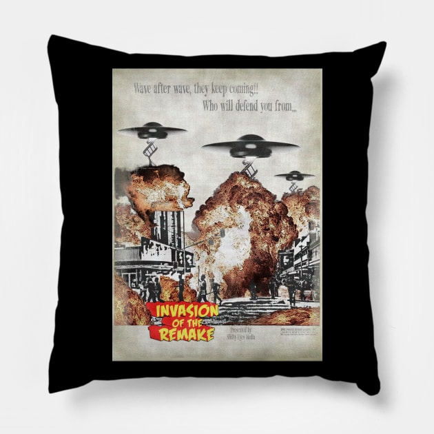 Invasion of the Remake Grindhouse Pillow by Invasion of the Remake
